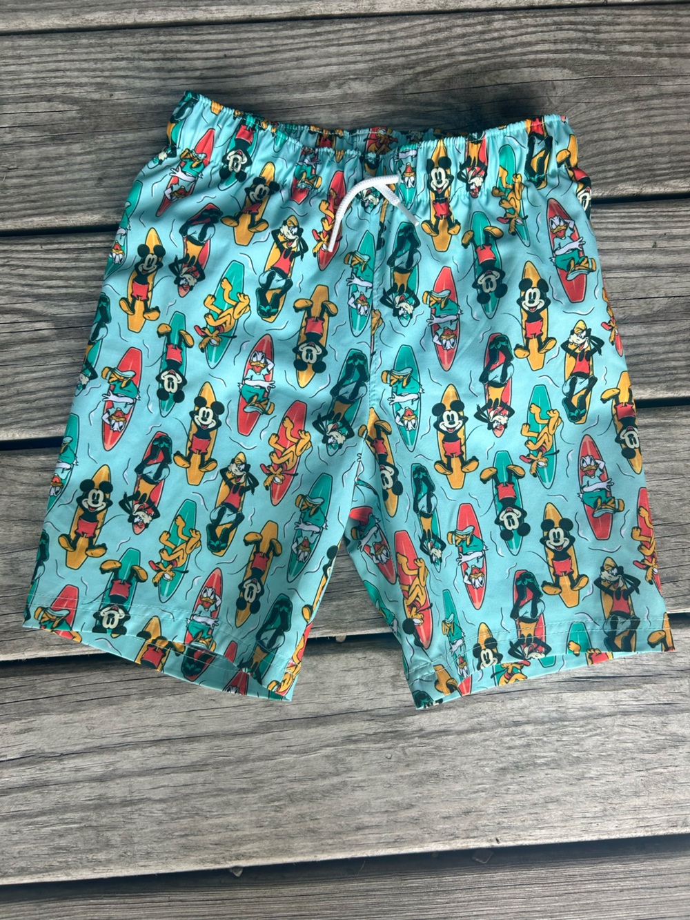 DISNEY X OLD NAVY Mickey Mouse Pluto Goofy Swim Trunks Size 6T USED ONCE!!